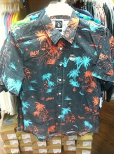 Volcom tropical print button up