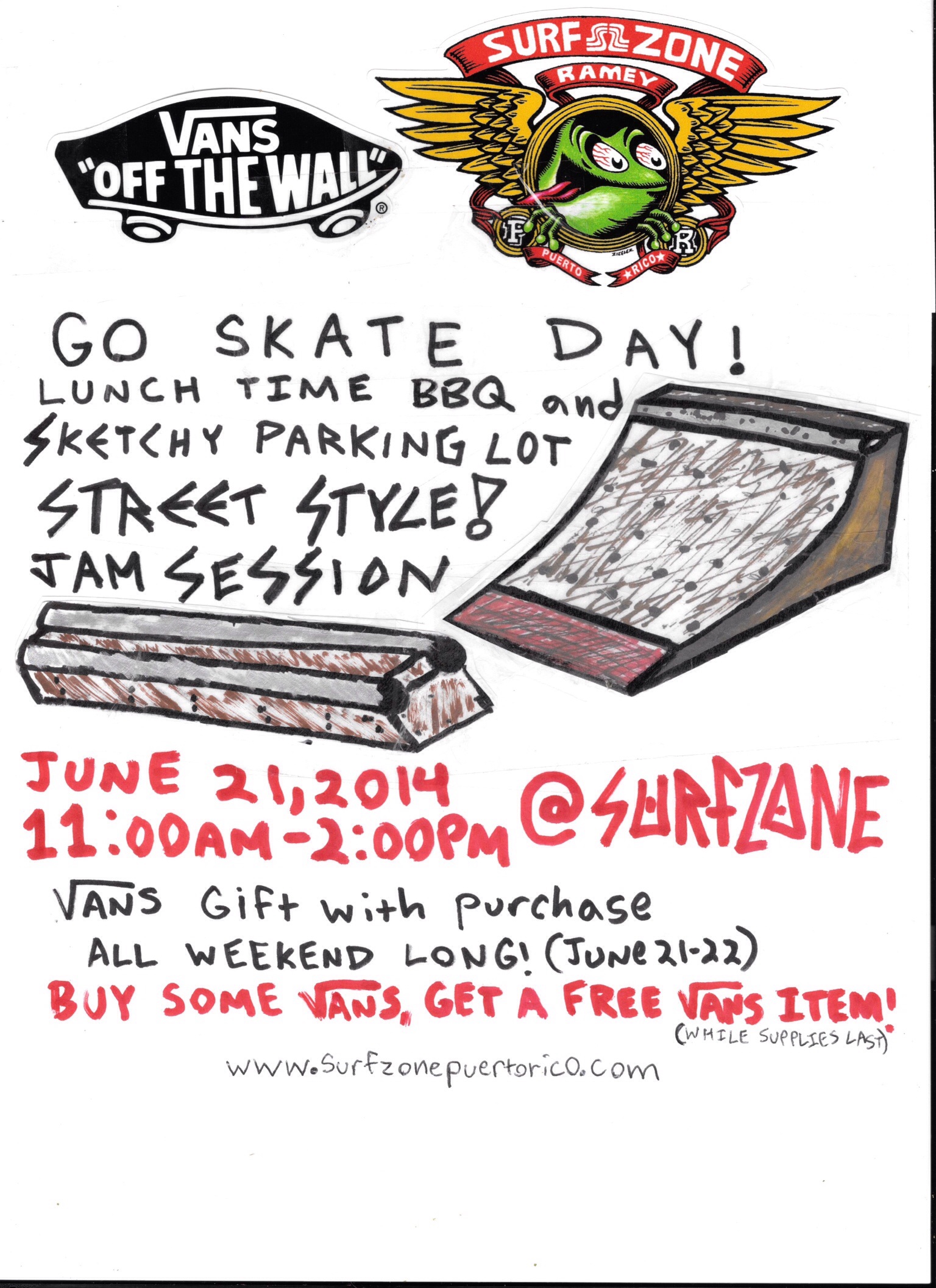 Surf zone street style skate day 2014