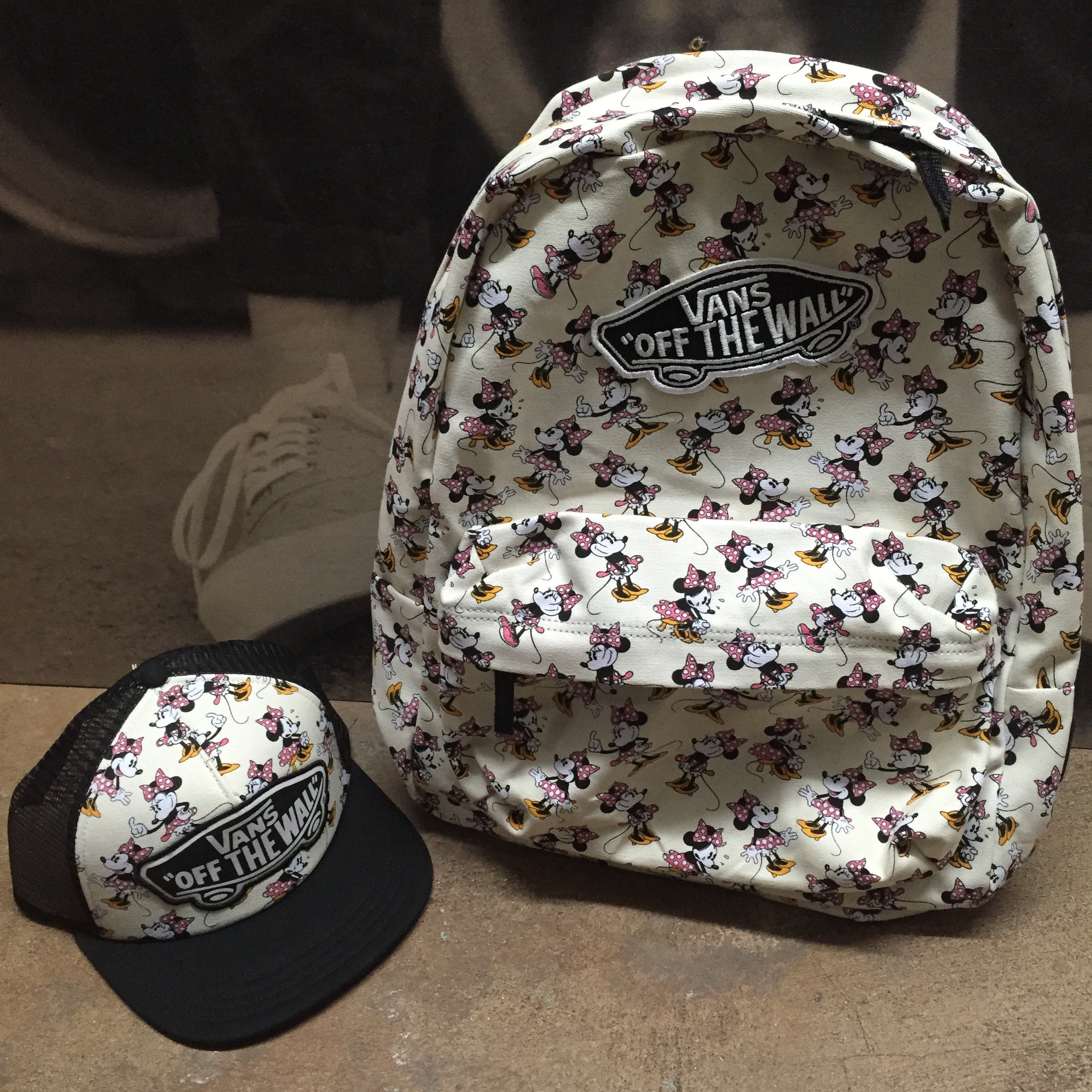 Vans Minnie Mouse backpack and hat