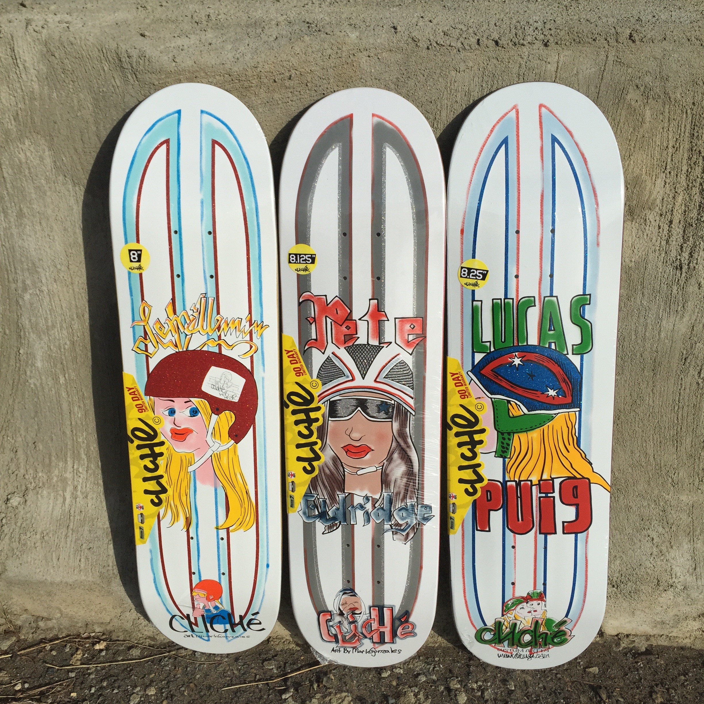 Cliche' art by the Gonz (8.0" x 31.7", 14.25 wb; 8.125" x 31.7", 14.25 wb; 8.25 x 31.7, 14.25 wb) 