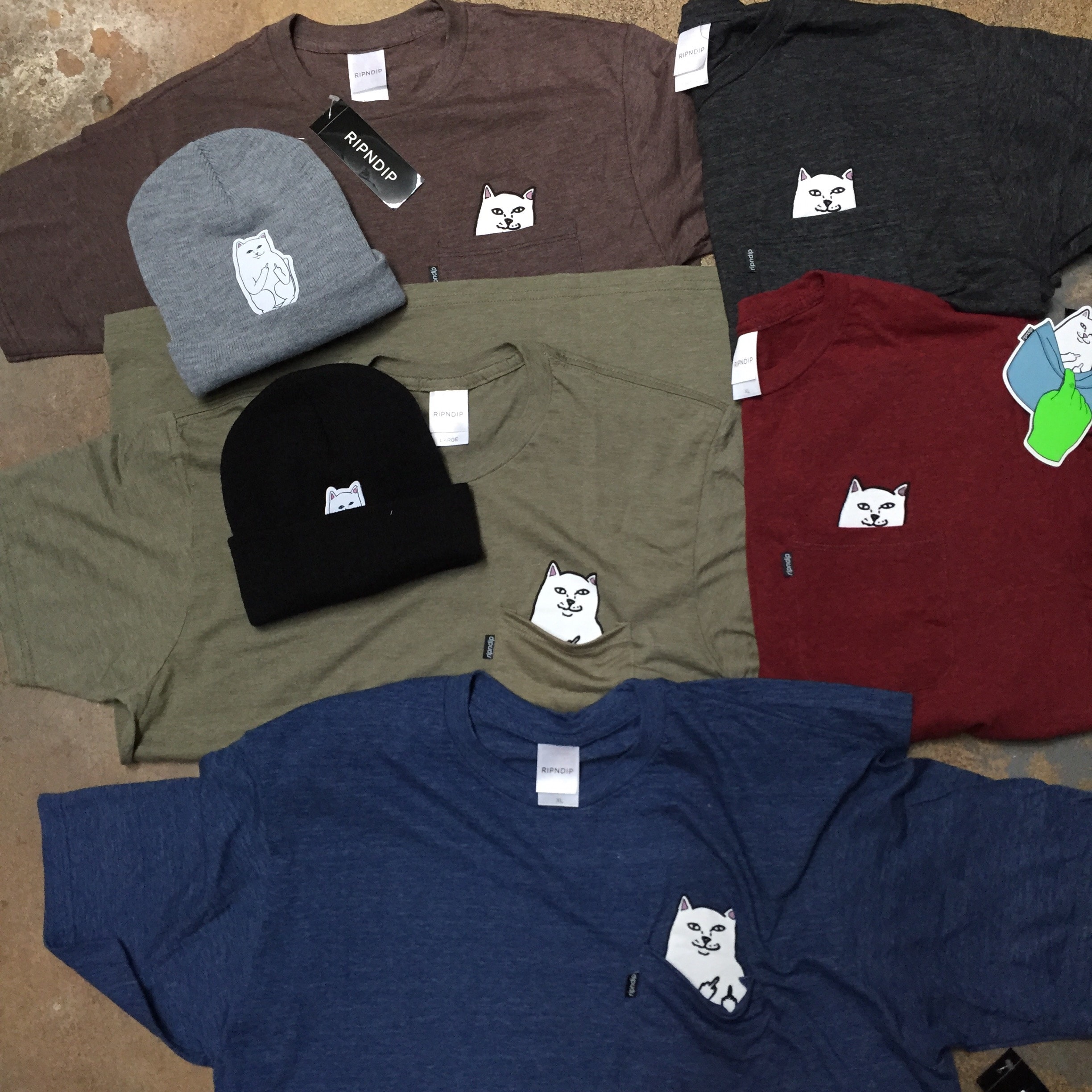 Rip n Dip Lord Nermal pocket tees and beanies