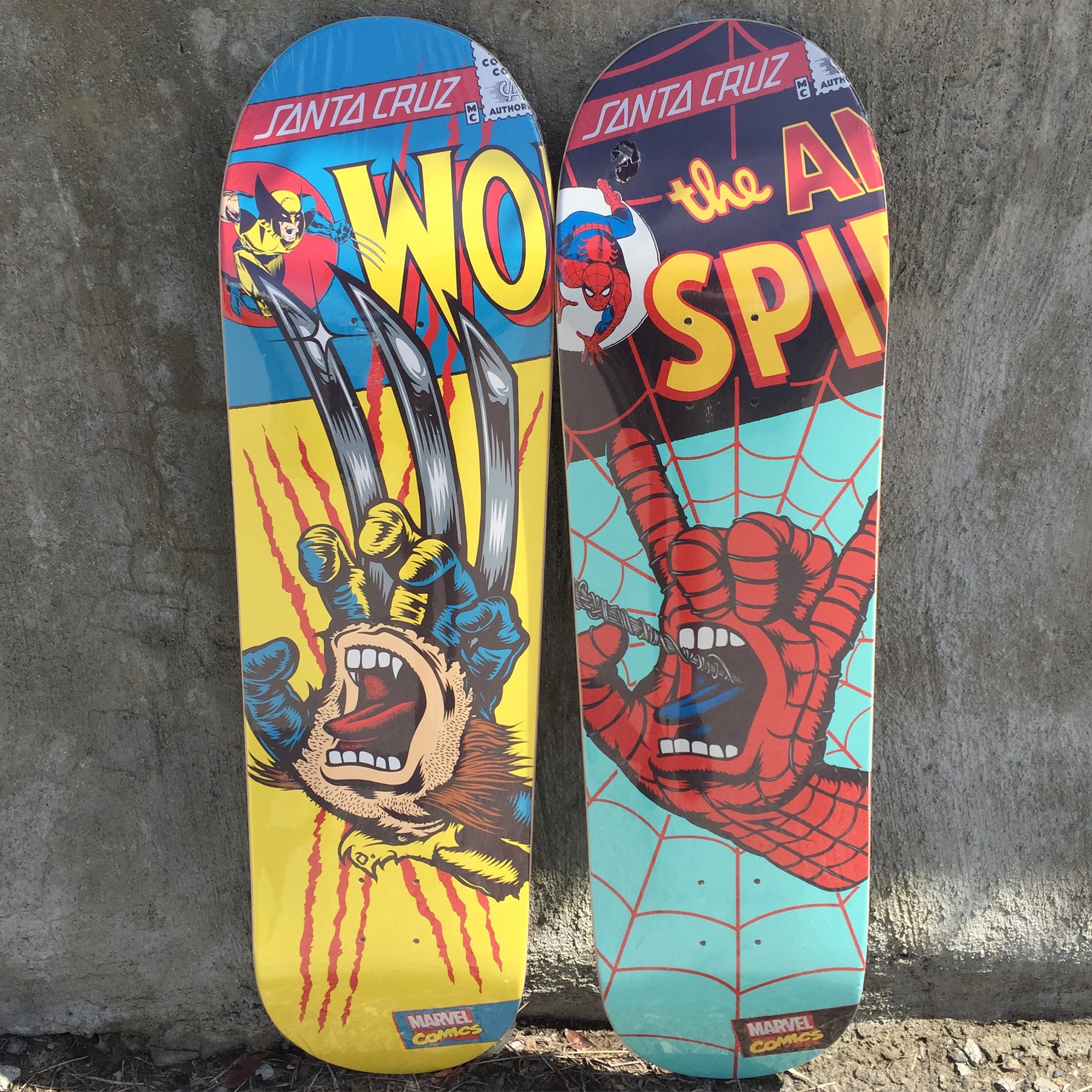 Santa Cruz Marvel Screaming Hand Skateboards (8.0, 8.25)