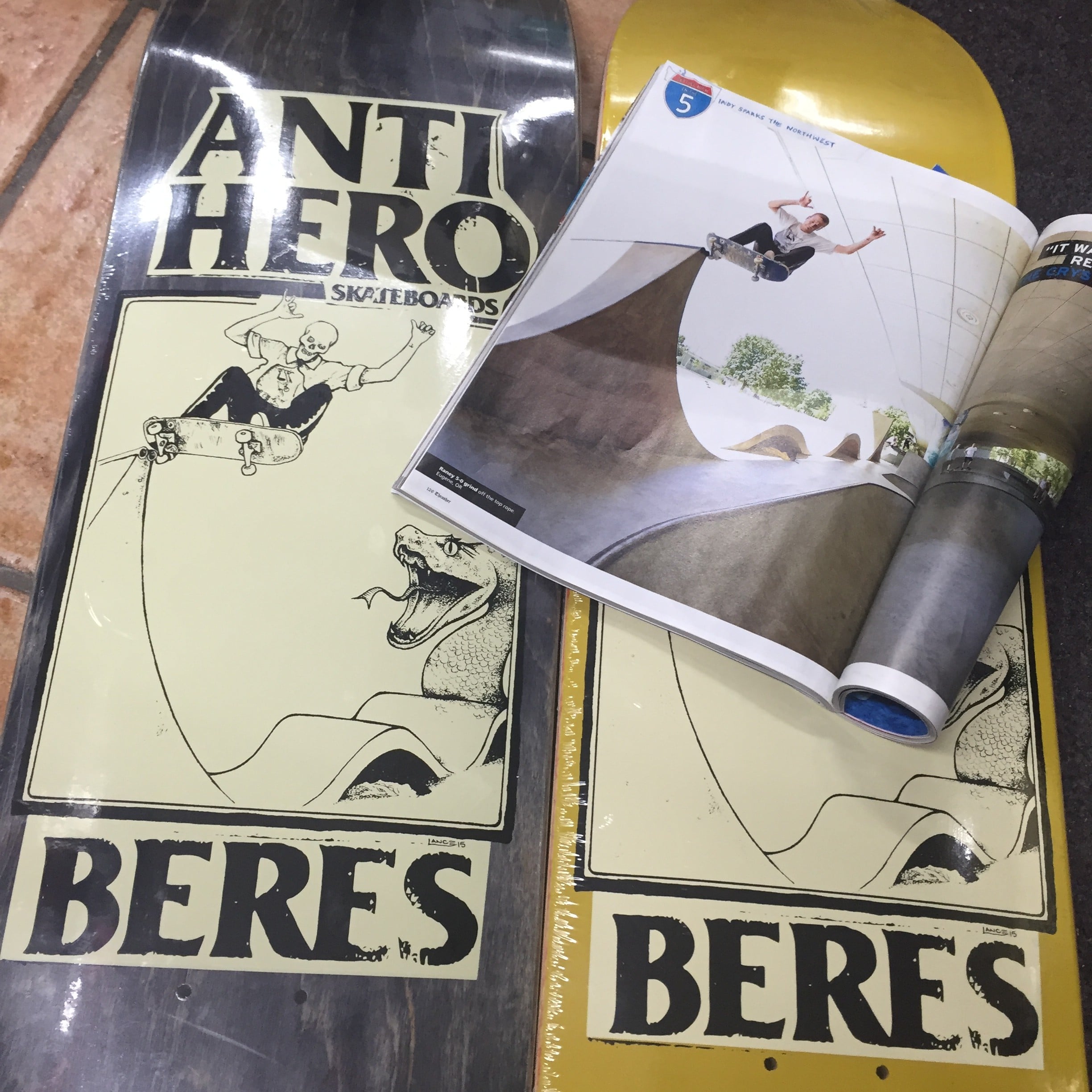 AntiHero Raney Beres pro model with artwork by Lance mountain